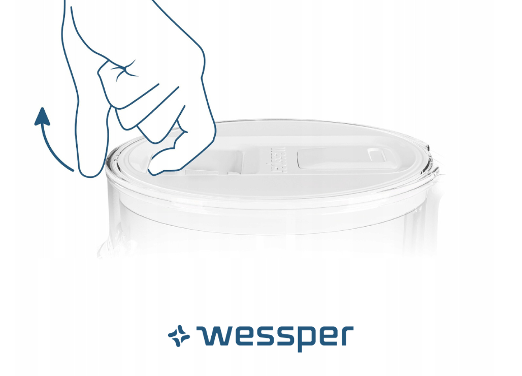 Jak podnieść pokrywkę dzbanka filtrującego Wessper D2